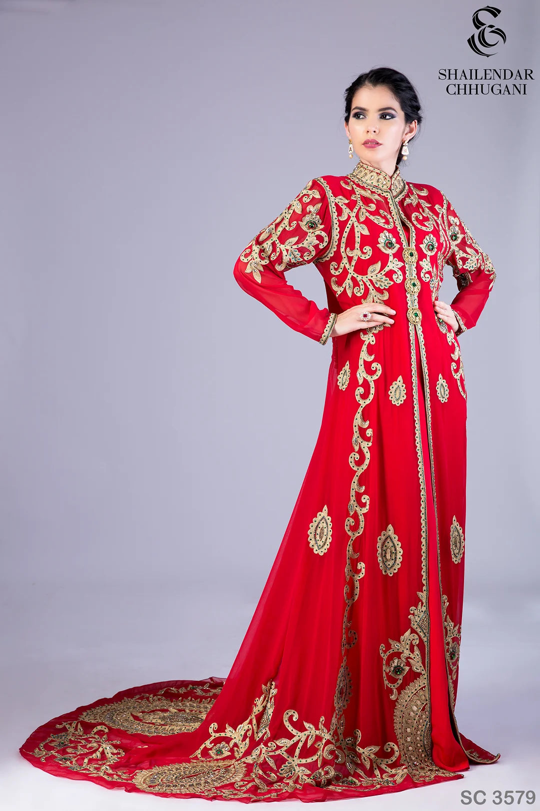 Regal Red Ensemble: A Luxurious Three-Piece Set